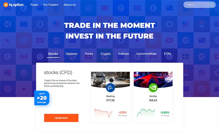 IQ Option main page