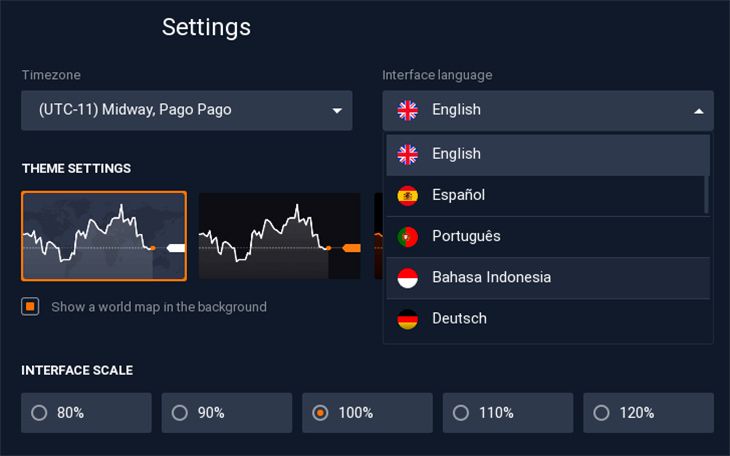 IQOption settings